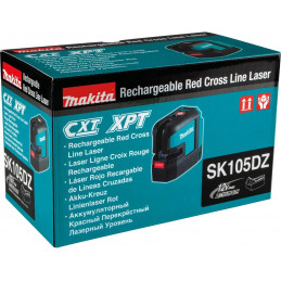 Makita SK105DZ Cordless Red Cross Line Laser - 12 V - Blue, Silver