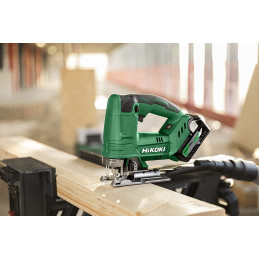 HIKOKI CJ18DA Cordless Jigsaw (Li-Ion, 18 V, 26 mm Lifting Height, Maximum 45° Bevel Cuts, 4-Stage Pendulum Lift Function,