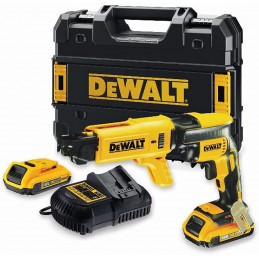 DeWalt Drywall Screwdriver with Magazine Attachment (2.0 Ah XR Battery, 18 Volt, Brushless, Lightweight and Compact, with LED,