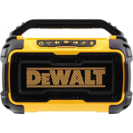 Dewalt DCR011 Bluetooth Battery Speaker (Stereo, Extremely Robust, with Roll Bar, AUX Input 3.5 mm, All XR Li-Ion Sliding